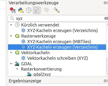 QGis: XYZ-Kacheln erzeugen